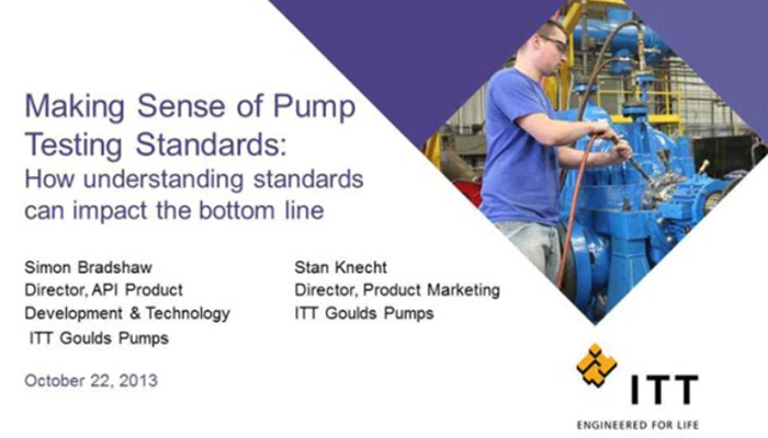 Making Sense of Pump Testing Standards Webinar